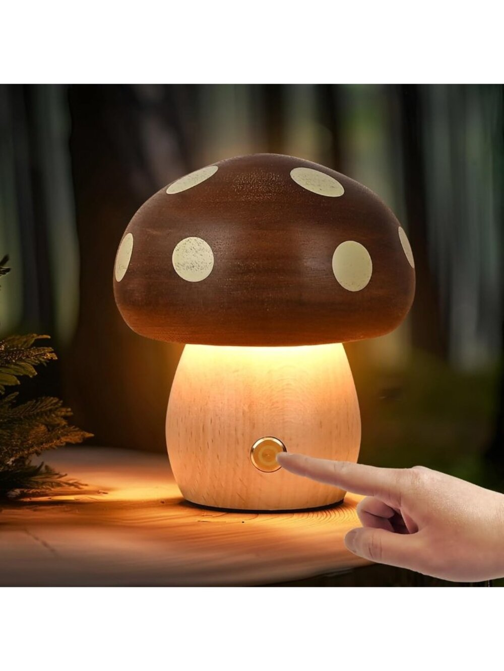Rechargeable Touch Mushroom Night Light - Portable Bedside Lamp for Kids & Gifts